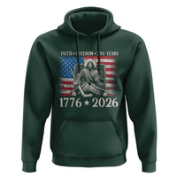 250 Years Faith and Freedom Christian Hoodie Jesus Hockey Player 4th of July American Flag