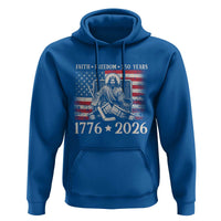 250 Years Faith and Freedom Christian Hoodie Jesus Hockey Player 4th of July American Flag