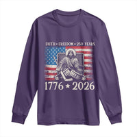 250 Years Faith and Freedom Christian Long Sleeve Shirt Jesus Hockey Player 4th of July American Flag