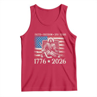 250 Years Faith and Freedom Christian Tank Top Jesus Hockey Player 4th of July American Flag