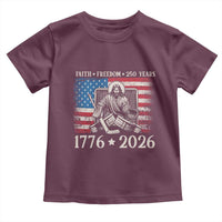 250 Years Faith and Freedom Christian Toddler T Shirt Jesus Hockey Player 4th of July American Flag