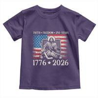 250 Years Faith and Freedom Christian Toddler T Shirt Jesus Hockey Player 4th of July American Flag