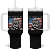 250 Years Faith and Freedom Christian Tumbler With Handle Jesus Hockey Player 4th of July American Flag