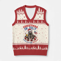 Raccoon 250th Anniversary V-Neck Knit Sweater Vest Christmas in July