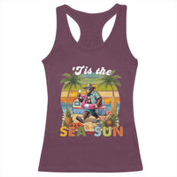 Hawaiian Bigfoot Christmas In July Racerback Tank Top Tis The Sea-Sun