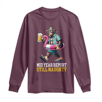 Mid-Year Report Still Naughty Long Sleeve Shirt Funny Bigfoot Drinking Beer Christmas in July