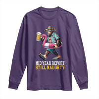 Mid-Year Report Still Naughty Long Sleeve Shirt Funny Bigfoot Drinking Beer Christmas in July