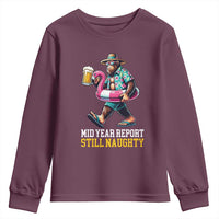 Mid-Year Report Still Naughty Youth Sweatshirt Funny Bigfoot Drinking Beer Christmas in July