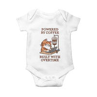 Funny Cat Drinking Coffee Baby Onesie I Dont Care What Day It Is Its Early I Want Coffee - Wonder Print Shop