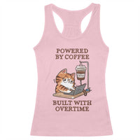 Funny Cat Drinking Coffee Racerback Tank Top I Dont Care What Day It Is Its Early I Want Coffee - Wonder Print Shop