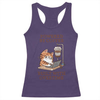 Funny Cat Drinking Coffee Racerback Tank Top I Dont Care What Day It Is Its Early I Want Coffee - Wonder Print Shop