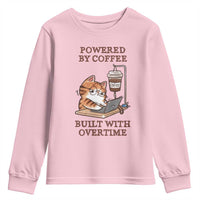 Funny Cat Drinking Coffee Youth Sweatshirt I Dont Care What Day It Is Its Early I Want Coffee - Wonder Print Shop