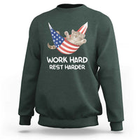 Funny Lazy Cat Sweatshirt Work Hard Rest Harder Cute Kitty Humor - Wonder Print Shop