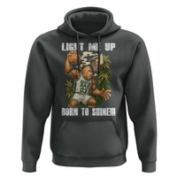 Funny Bigfoot Basketball Hoodie Light Me Up Born To Shine - Wonder Print Shop