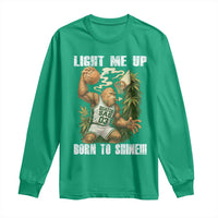 Funny Bigfoot Basketball Long Sleeve Shirt Light Me Up Born To Shine - Wonder Print Shop