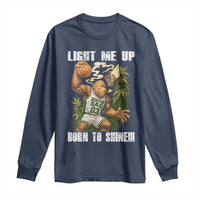 Funny Bigfoot Basketball Long Sleeve Shirt Light Me Up Born To Shine - Wonder Print Shop