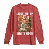 Funny Bigfoot Basketball Long Sleeve Shirt Light Me Up Born To Shine - Wonder Print Shop