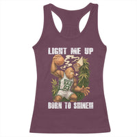 Funny Bigfoot Basketball Racerback Tank Top Light Me Up Born To Shine - Wonder Print Shop