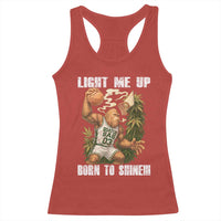 Funny Bigfoot Basketball Racerback Tank Top Light Me Up Born To Shine - Wonder Print Shop