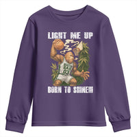 Funny Bigfoot Basketball Youth Sweatshirt Light Me Up Born To Shine - Wonder Print Shop