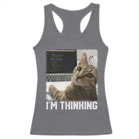Tech Support Cat Racerback Tank Top I'm Thinking Funny Computer Engineer Coding Kitty - Wonder Print Shop