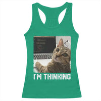 Tech Support Cat Racerback Tank Top I'm Thinking Funny Computer Engineer Coding Kitty - Wonder Print Shop