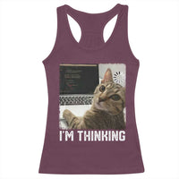Tech Support Cat Racerback Tank Top I'm Thinking Funny Computer Engineer Coding Kitty - Wonder Print Shop