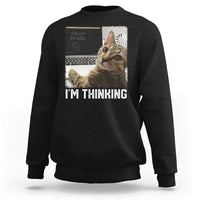 Tech Support Cat Sweatshirt I'm Thinking Funny Computer Engineer Coding Kitty - Wonder Print Shop
