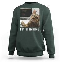 Tech Support Cat Sweatshirt I'm Thinking Funny Computer Engineer Coding Kitty - Wonder Print Shop
