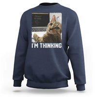 Tech Support Cat Sweatshirt I'm Thinking Funny Computer Engineer Coding Kitty - Wonder Print Shop