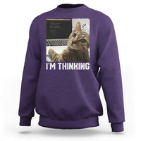 Tech Support Cat Sweatshirt I'm Thinking Funny Computer Engineer Coding Kitty - Wonder Print Shop