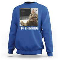 Tech Support Cat Sweatshirt I'm Thinking Funny Computer Engineer Coding Kitty - Wonder Print Shop