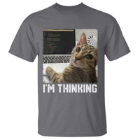 Tech Support Cat T Shirt I'm Thinking Funny Computer Engineer Coding Kitty - Wonder Print Shop