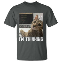 Tech Support Cat T Shirt I'm Thinking Funny Computer Engineer Coding Kitty - Wonder Print Shop