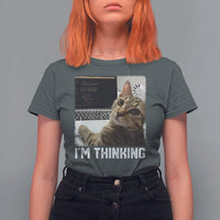 Tech Support Cat T Shirt For Women I'm Thinking Funny Computer Engineer Coding Kitty - Wonder Print Shop