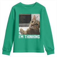 Tech Support Cat Youth Sweatshirt I'm Thinking Funny Computer Engineer Coding Kitty - Wonder Print Shop