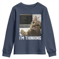 Tech Support Cat Youth Sweatshirt I'm Thinking Funny Computer Engineer Coding Kitty - Wonder Print Shop