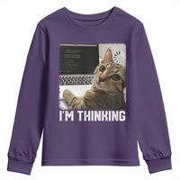 Tech Support Cat Youth Sweatshirt I'm Thinking Funny Computer Engineer Coding Kitty - Wonder Print Shop
