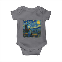 Cute Cat Starry Night Baby Onesie Kitty Lovers - Wonder Print Shop