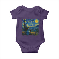 Cute Cat Starry Night Baby Onesie Kitty Lovers - Wonder Print Shop