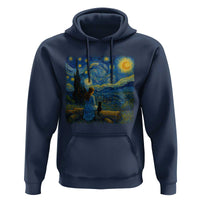 Cute Cat Starry Night Hoodie Kitty Lovers - Wonder Print Shop