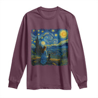 Cute Cat Starry Night Long Sleeve Shirt Kitty Lovers - Wonder Print Shop