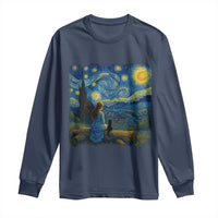Cute Cat Starry Night Long Sleeve Shirt Kitty Lovers - Wonder Print Shop