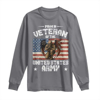 US Army Veteran Tribute Long Sleeve Shirt American Flag Angel Soldier Memorial - Wonder Print Shop