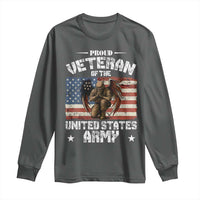 US Army Veteran Tribute Long Sleeve Shirt American Flag Angel Soldier Memorial - Wonder Print Shop