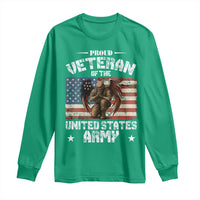 US Army Veteran Tribute Long Sleeve Shirt American Flag Angel Soldier Memorial - Wonder Print Shop
