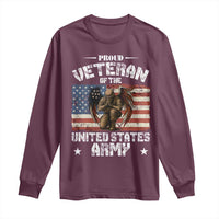 US Army Veteran Tribute Long Sleeve Shirt American Flag Angel Soldier Memorial - Wonder Print Shop