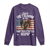 US Army Veteran Tribute Long Sleeve Shirt American Flag Angel Soldier Memorial - Wonder Print Shop