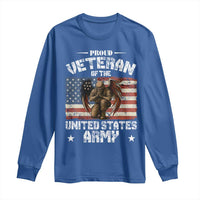 US Army Veteran Tribute Long Sleeve Shirt American Flag Angel Soldier Memorial - Wonder Print Shop