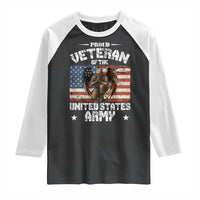 US Army Veteran Tribute Raglan Shirt American Flag Angel Soldier Memorial - Wonder Print Shop
